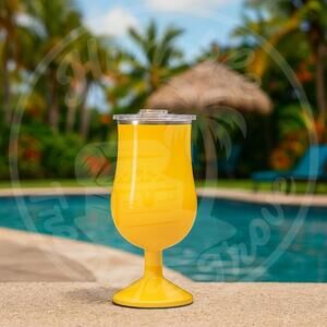 ORCA Poco Sunflower Yellow 17 oz Insulated Stainless Steel Cocktail Cup With Lid